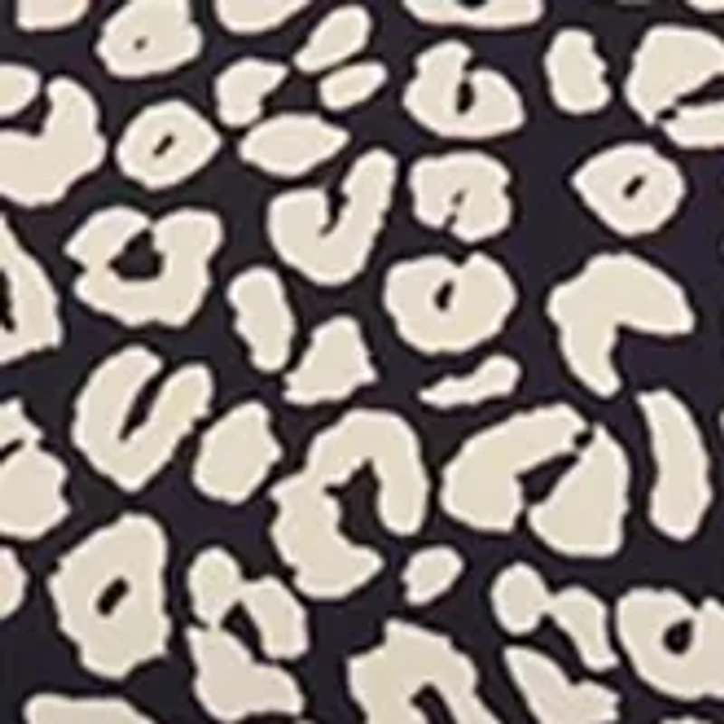 Plus Long Sleeve Boat Neck Leopard Print Fit and Flare Midi Dress