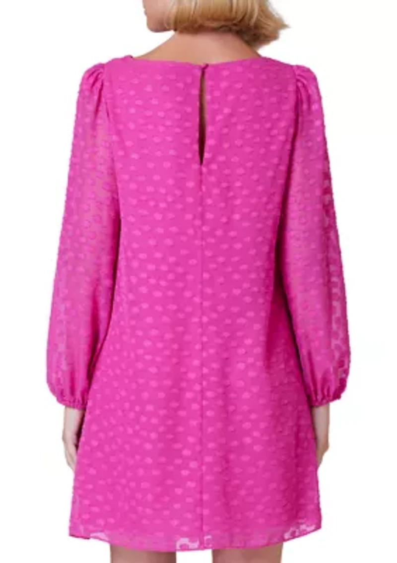 Women's Circle Clip Dot Chiffon Shift Dress