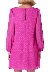 Women's Circle Clip Dot Chiffon Shift Dress