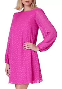 Women's Circle Clip Dot Chiffon Shift Dress