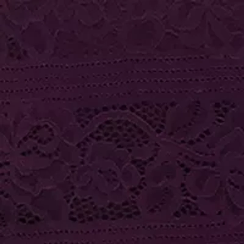Women's 3/4 Sleeve Crew Neck Solid Lace A-Line Dress