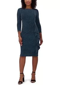 Women's Scoop Neck Side Detail Sheath Dress