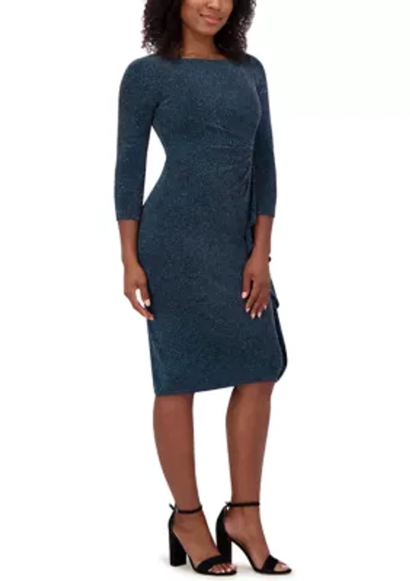 Women's Scoop Neck Side Detail Sheath Dress