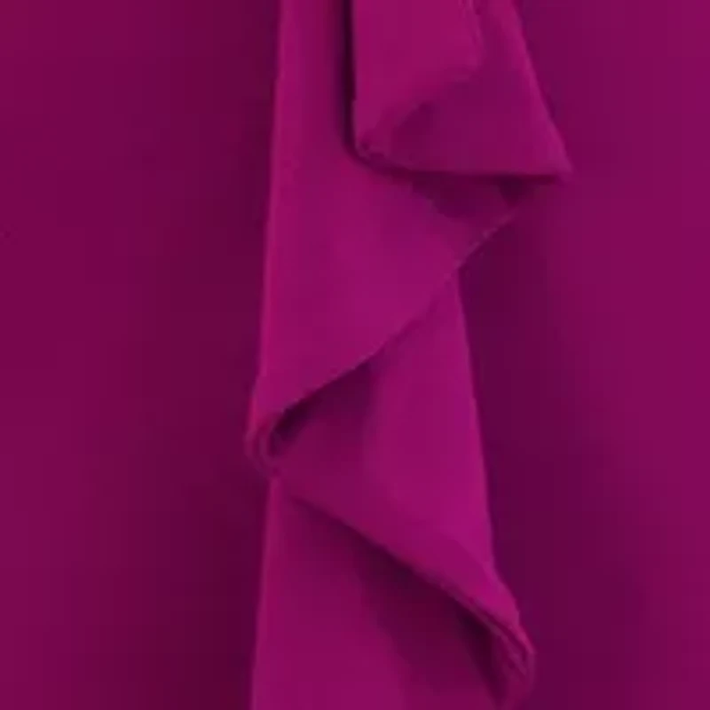 Women's 3/4 Sleeve V-Neck Solid Ruch Sheath Dress