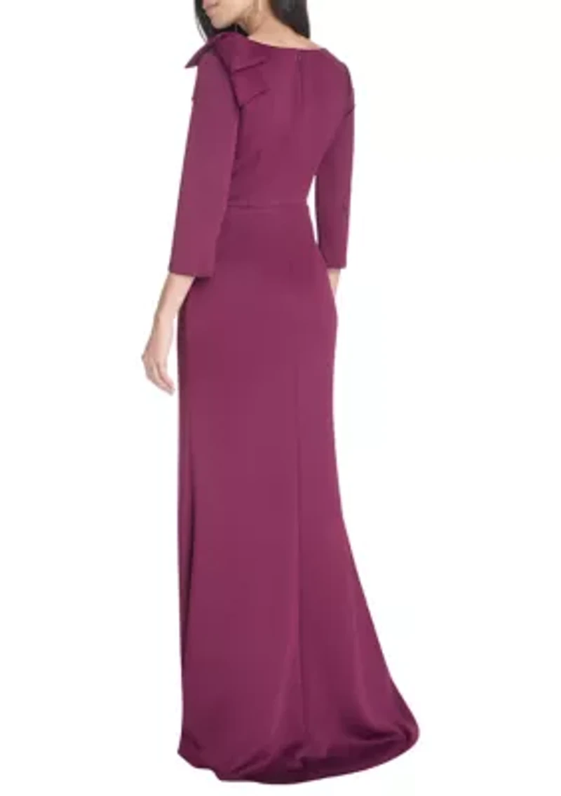 Women's Asymmetrical Neck Solid Scuba Slim Dress