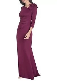 Women's Asymmetrical Neck Solid Scuba Slim Dress