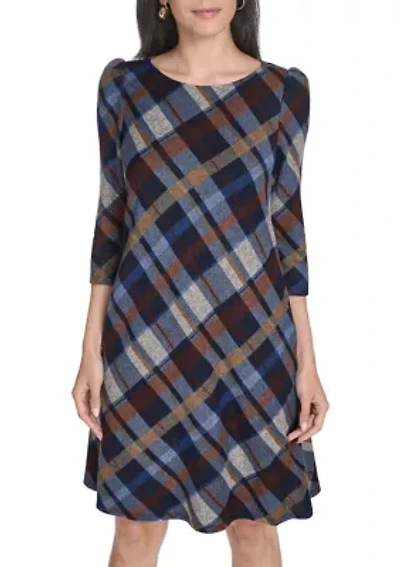 Women's Plaid Print A-Line Dress