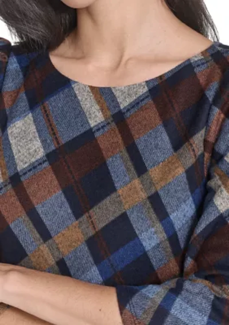 Women's Plaid Print A-Line Dress