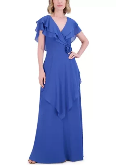 Women's Tiered Ruffle Gown
