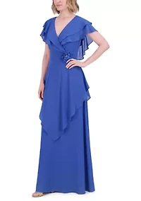 Women's Tiered Ruffle Gown