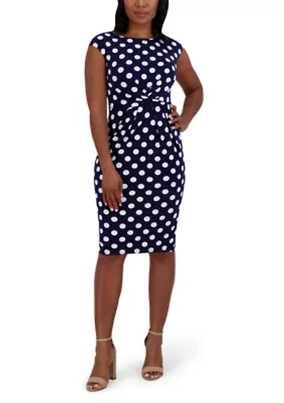 Women's Short Sleeve Crew Neck Dot Print Dress