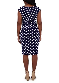 Women's Short Sleeve Crew Neck Dot Print Dress