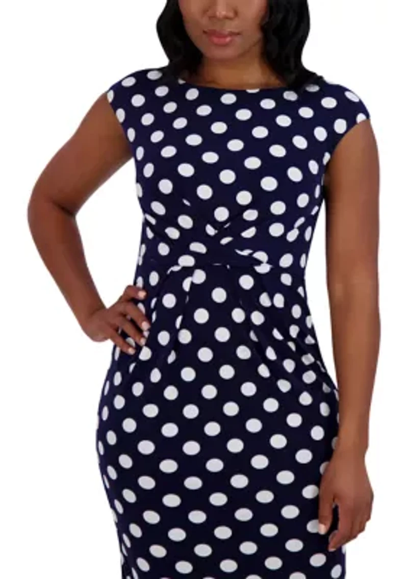 Women's Short Sleeve Crew Neck Dot Print Dress
