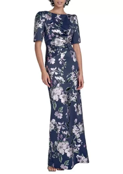 Women's Floral Printed Slim Gown