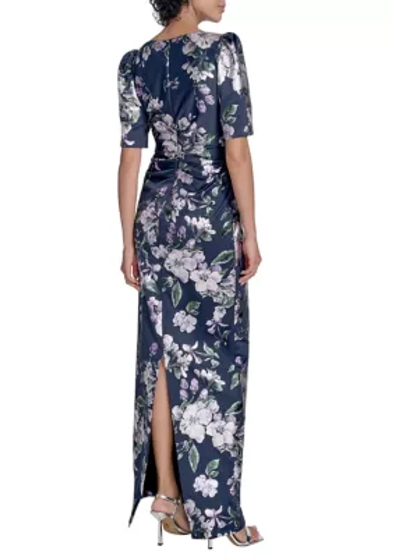 Women's Floral Printed Slim Gown