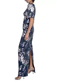 Women's Floral Printed Slim Gown
