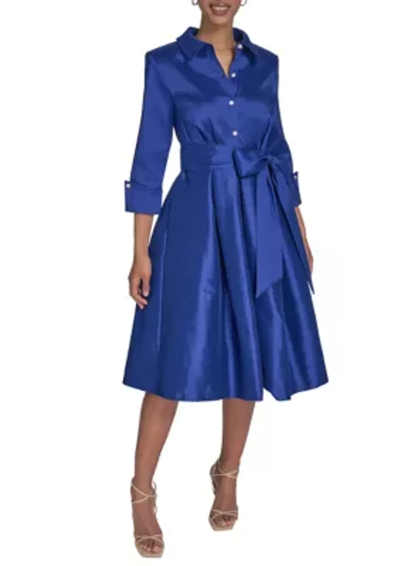 Women's Tie Waist A-Line Dress
