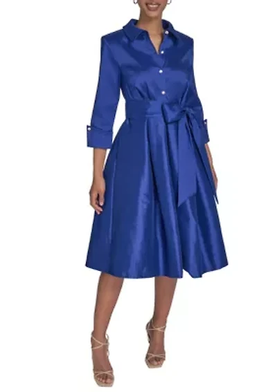 Women's Tie Waist A-Line Dress