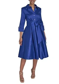 Women's Tie Waist A-Line Dress