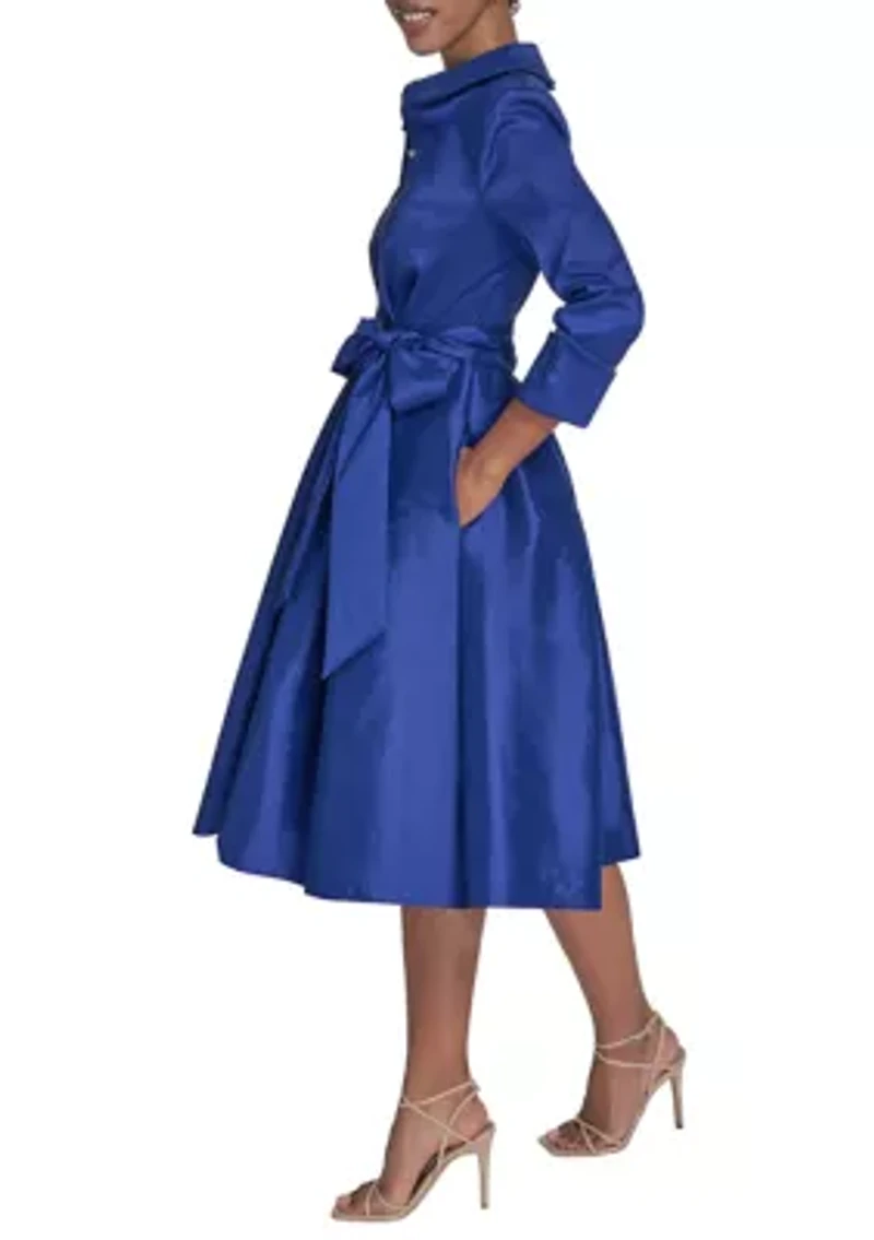Women's Tie Waist A-Line Dress