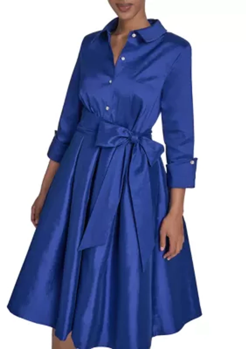 Women's Tie Waist A-Line Dress