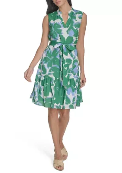 Women's V-Neck Floral Printed Dress