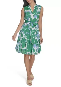 Women's V-Neck Floral Printed Dress