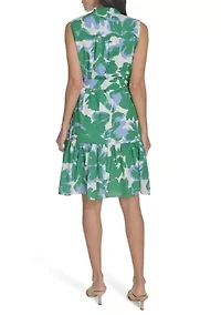 Women's V-Neck Floral Printed Dress