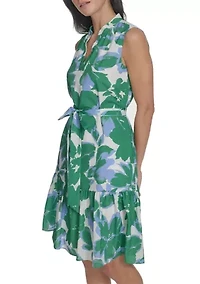 Women's V-Neck Floral Printed Dress