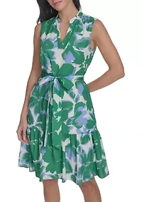 Women's V-Neck Floral Printed Dress
