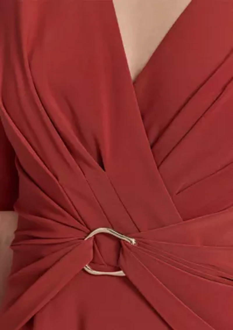 Women's Solid Gathered Waist Dress