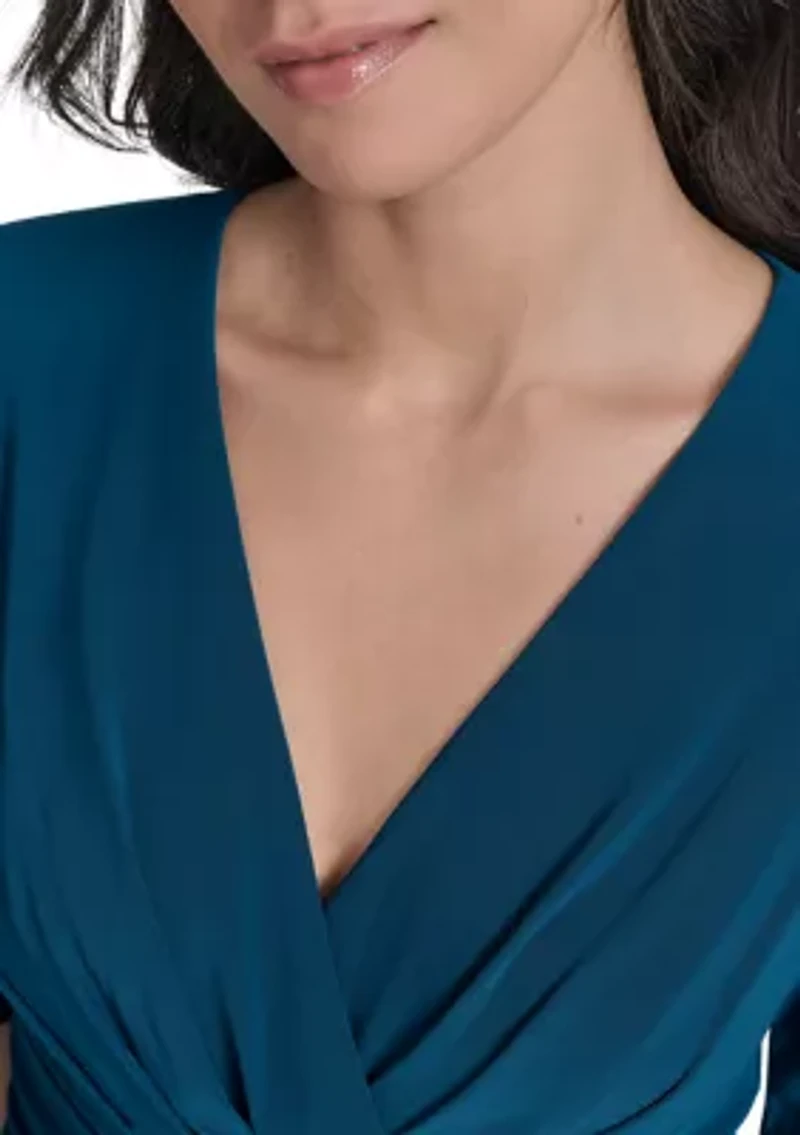 Women's Solid Gathered Waist Dress