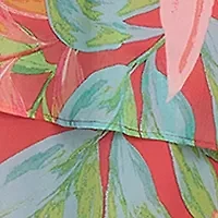 Women's Leaf Printed Chiffon Dress