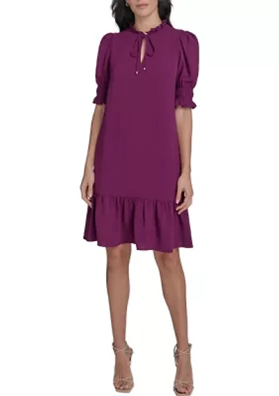 Women's Tiered Ruffle Neck Dress