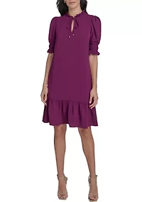 Women's Tiered Ruffle Neck Dress