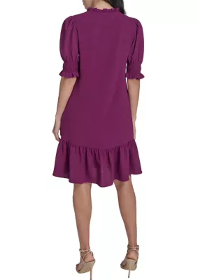Women's Tiered Ruffle Neck Dress