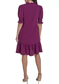 Women's Tiered Ruffle Neck Dress
