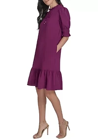 Women's Tiered Ruffle Neck Dress