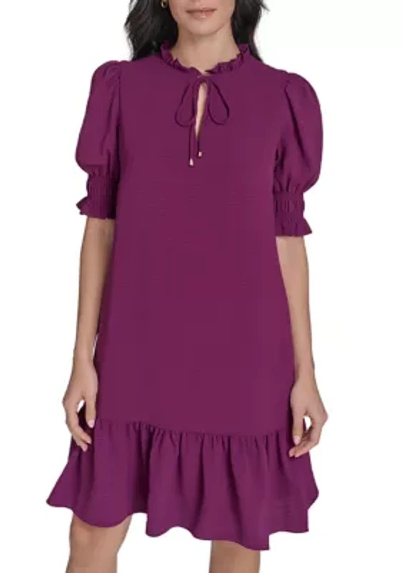 Women's Tiered Ruffle Neck Dress