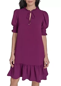 Women's Tiered Ruffle Neck Dress