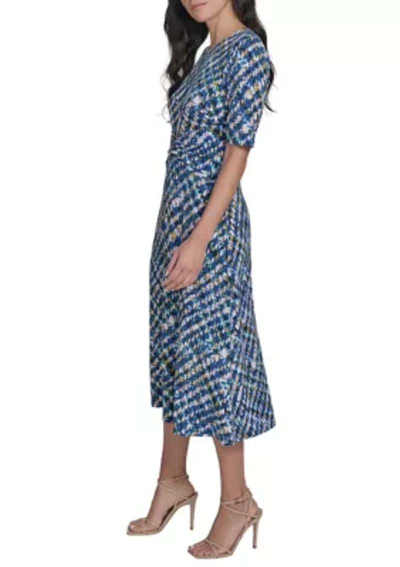 Women's Printed Tie Waist Dress