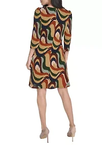 Women's Abstract Print A-Line Dress