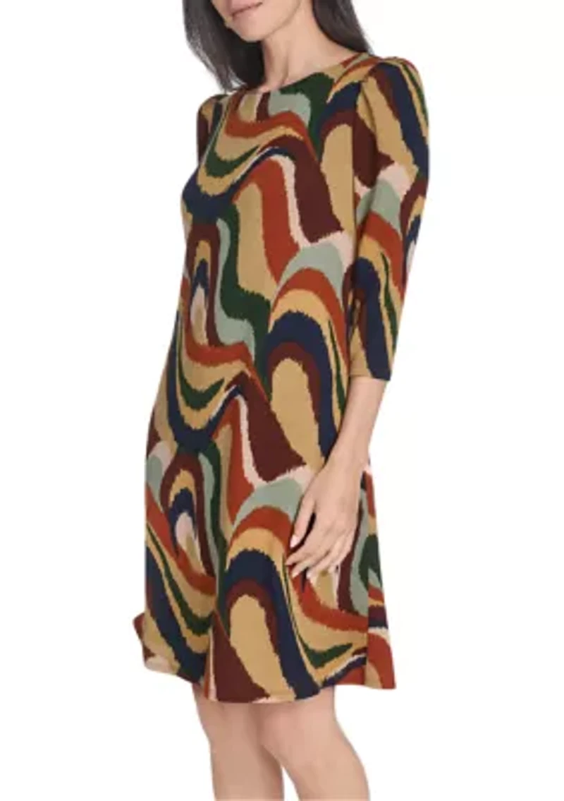 Women's Abstract Print A-Line Dress