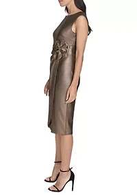 Women's Short Sleeve Boat Neck Solid Knit Slim Dress