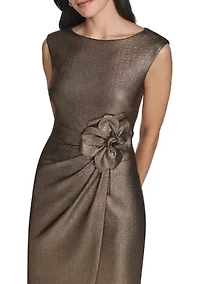 Women's Short Sleeve Boat Neck Solid Knit Slim Dress