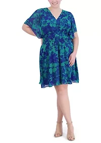 Plus Printed Chiffon Dress
