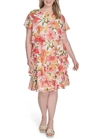 Plus Floral Printed Dress