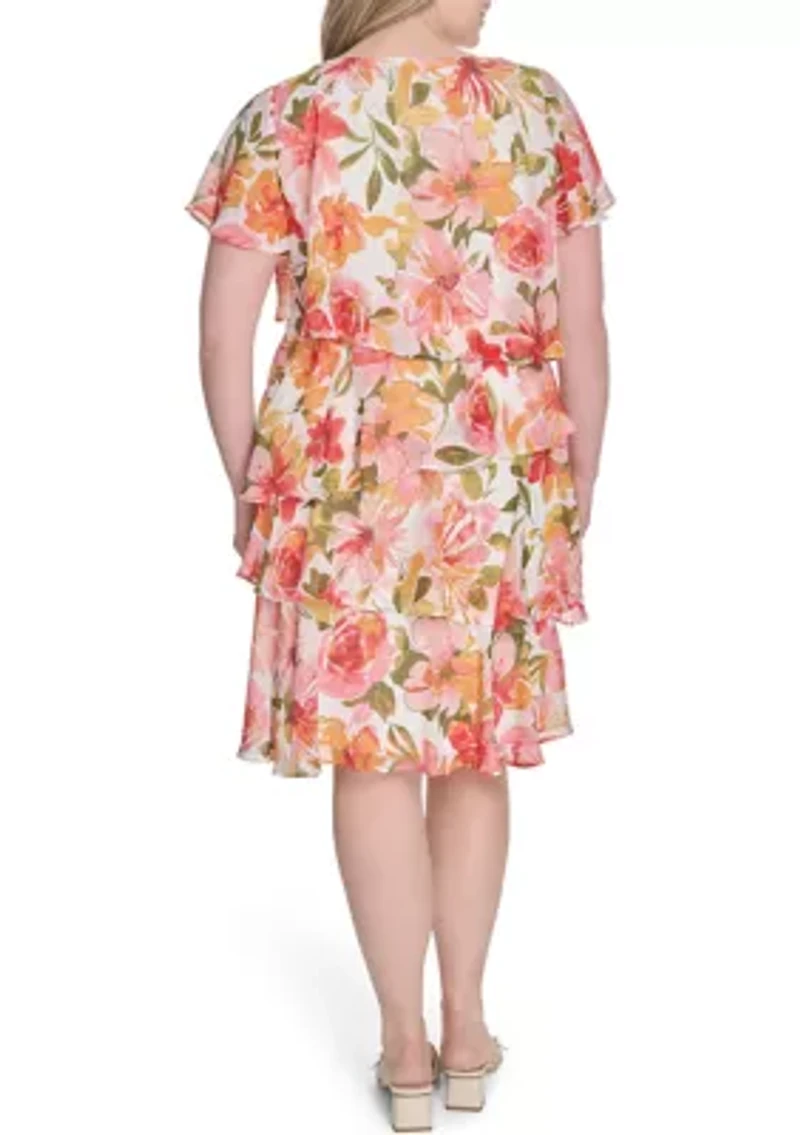 Plus Floral Printed Dress