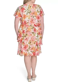 Plus Floral Printed Dress