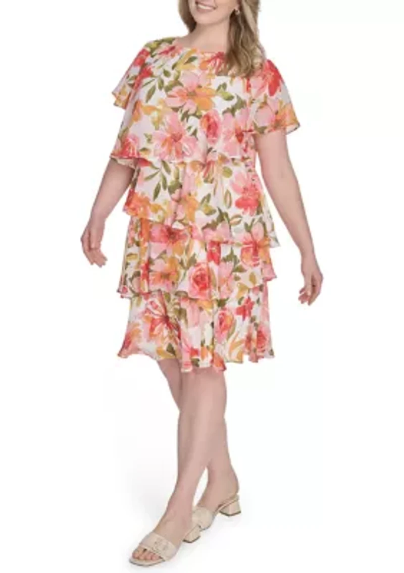Plus Floral Printed Dress